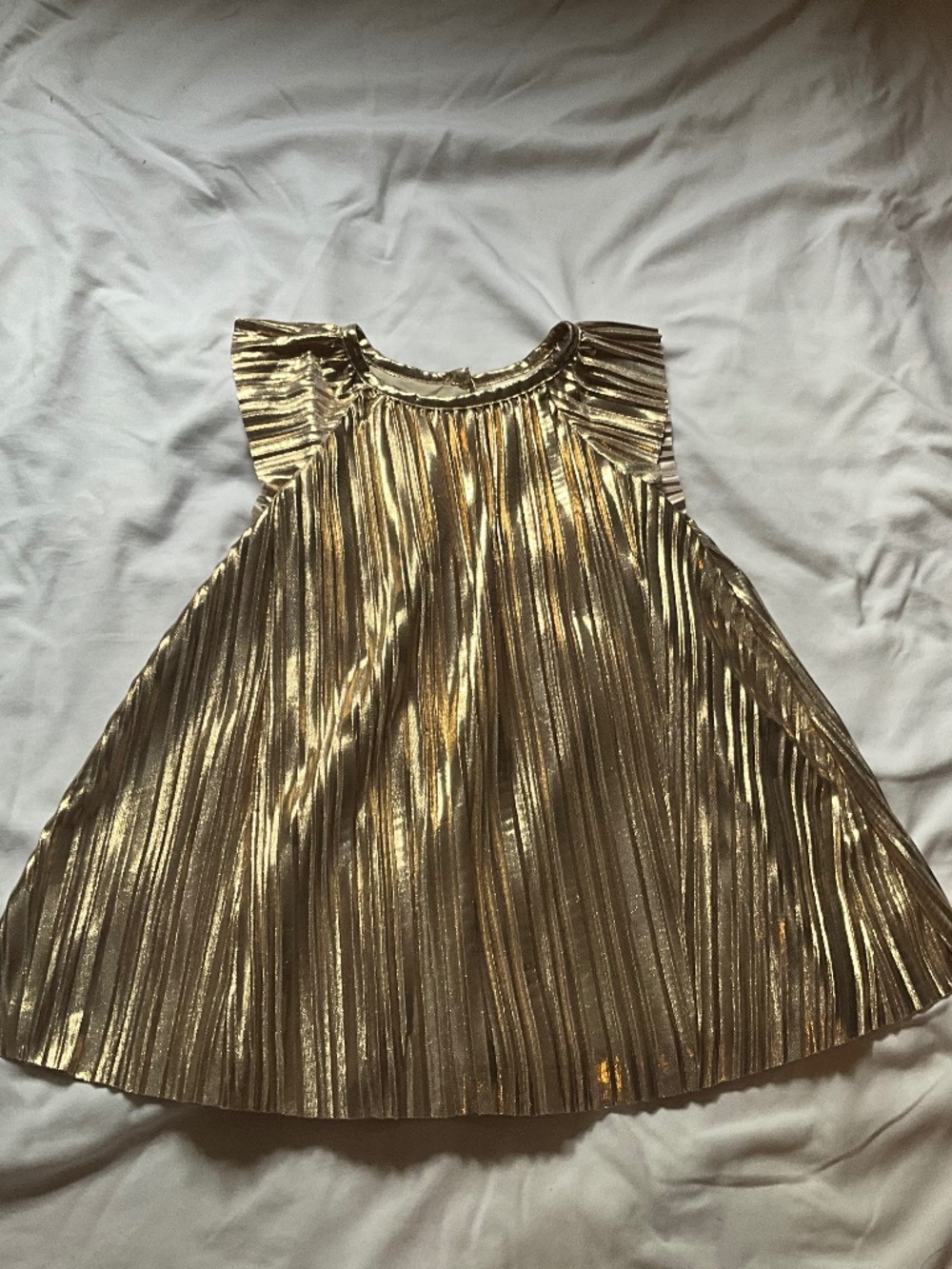 Girls Shimmery Gold Sleeveless Dress Sz 18m
